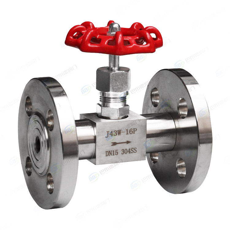 Flange needle valve