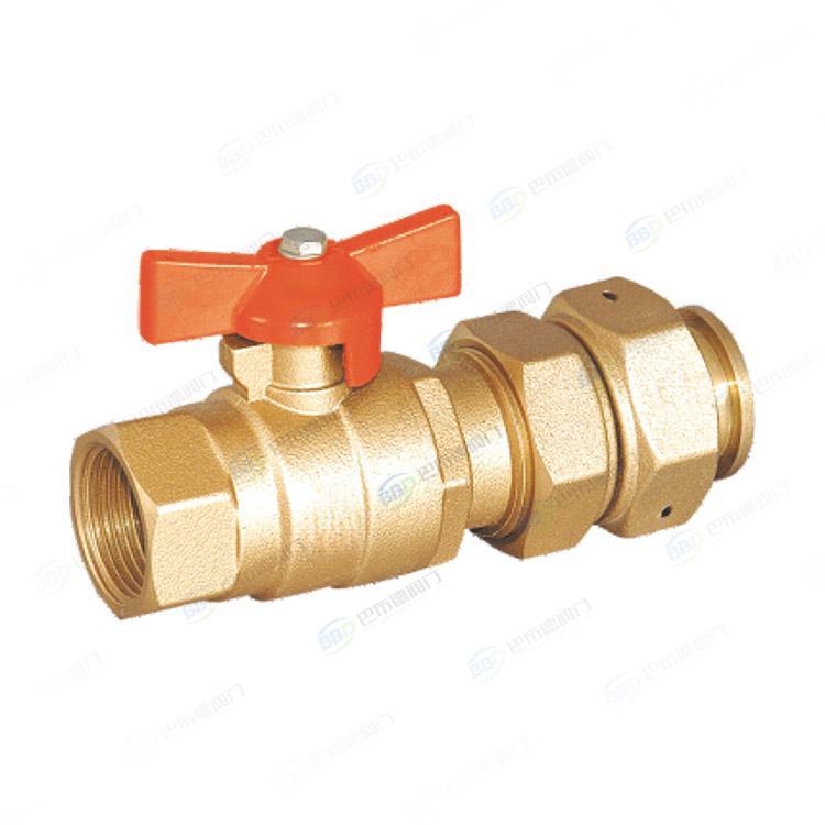 Brass water meter connecting ball valve