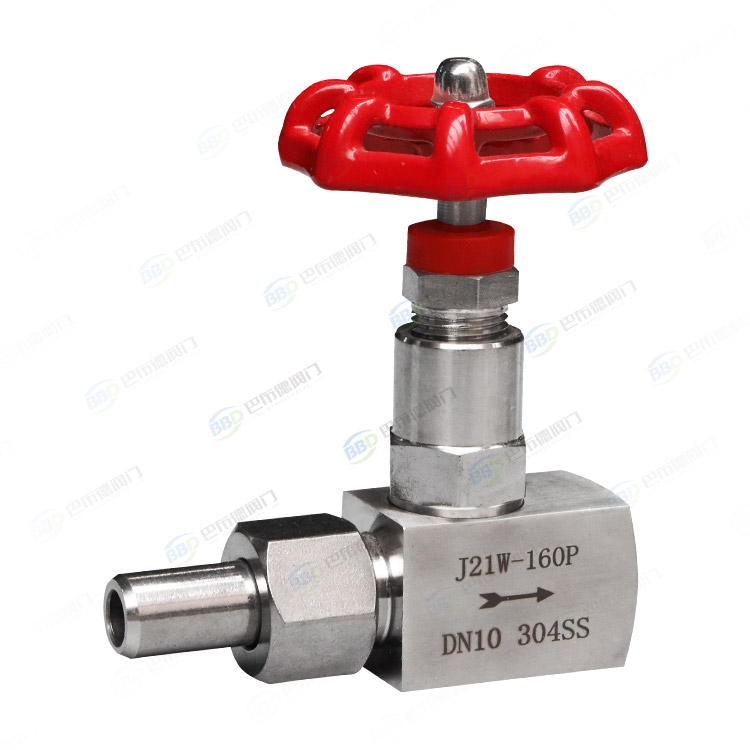 Welding pressure gauge needle valve