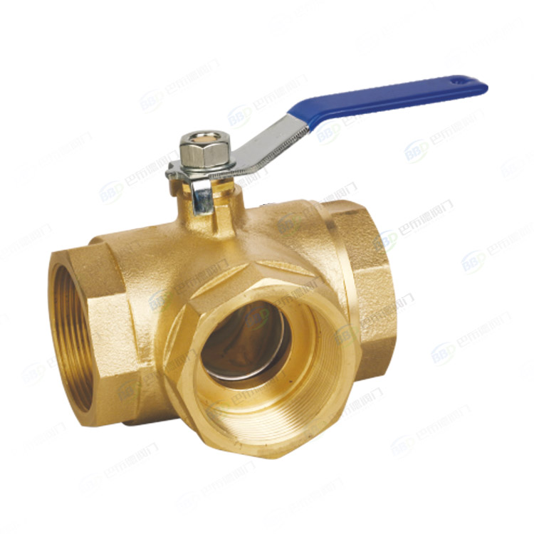Brass three-way ball valve