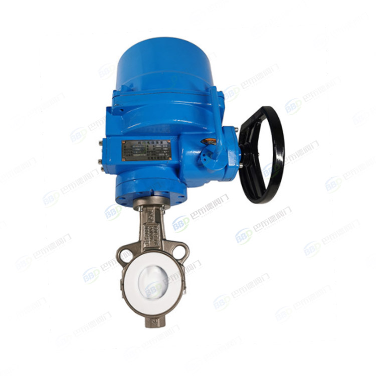 Fluorine lined electric butterfly valve