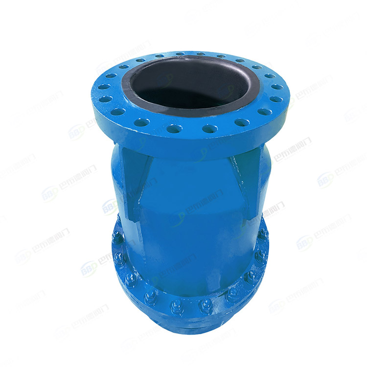 Vertical lined rubber check valve