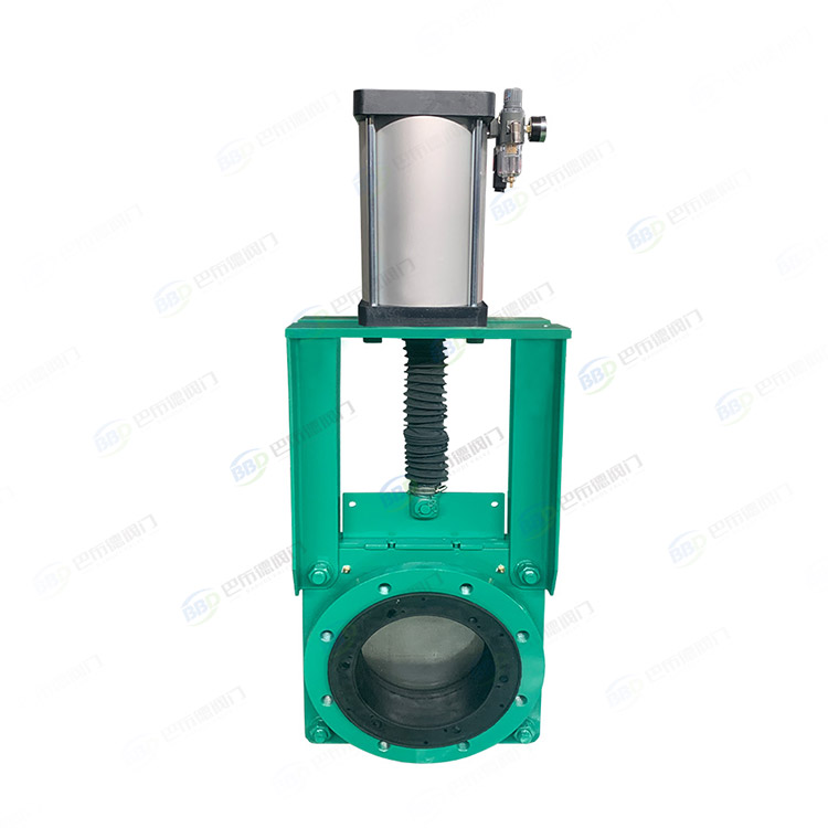 Pneumatic flange slurry knife gate valve