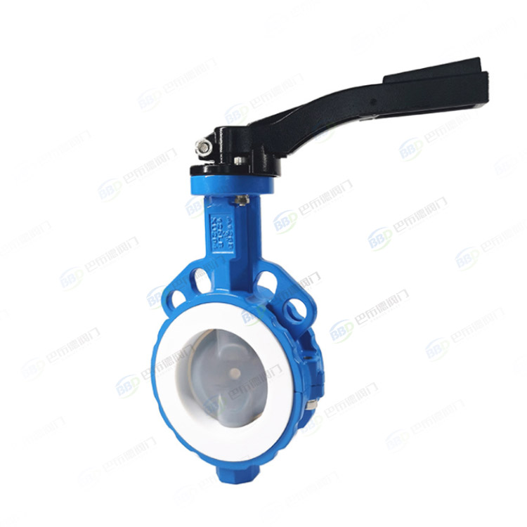 Fluorine lined manual clamp butterfly valve