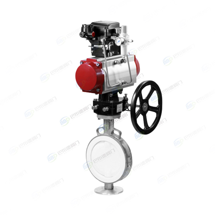 Fluorine lined pneumatic butterfly valve