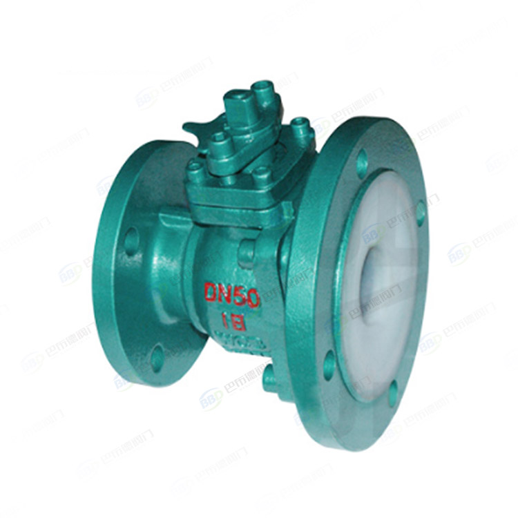 Fluorine lined discharge ball valve