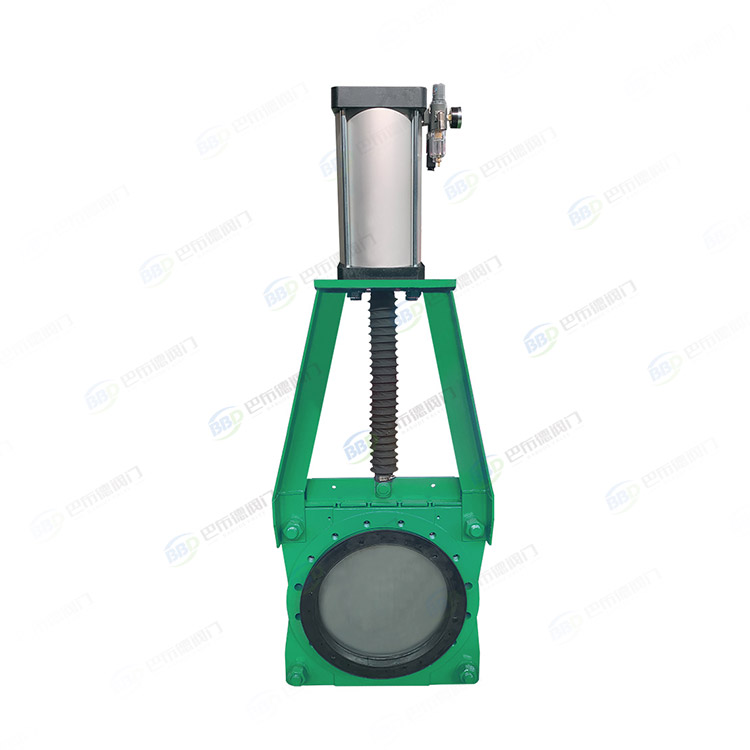 Pneumatic clamp type slurry knife gate valve