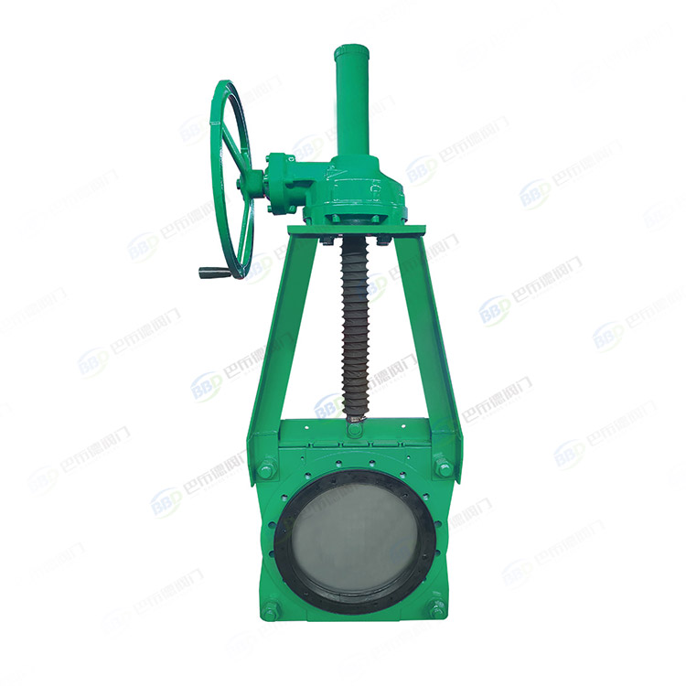 Umbrella gear clamp type slurry knife gate valve