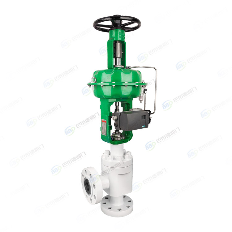 Pneumatic angle control valve