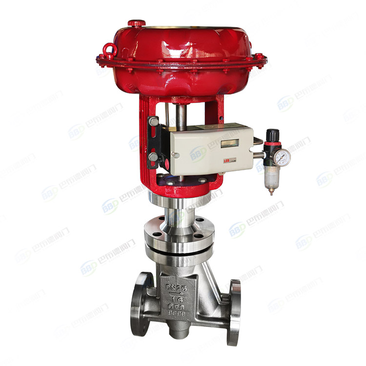 Pneumatic fluorine lined regulating valve