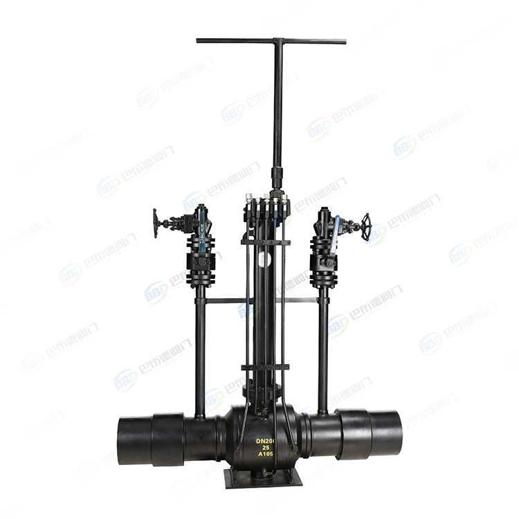 Directly buried raised with release type fully welded ball valve