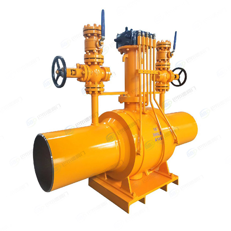 Directly buried release type fully welded ball valve