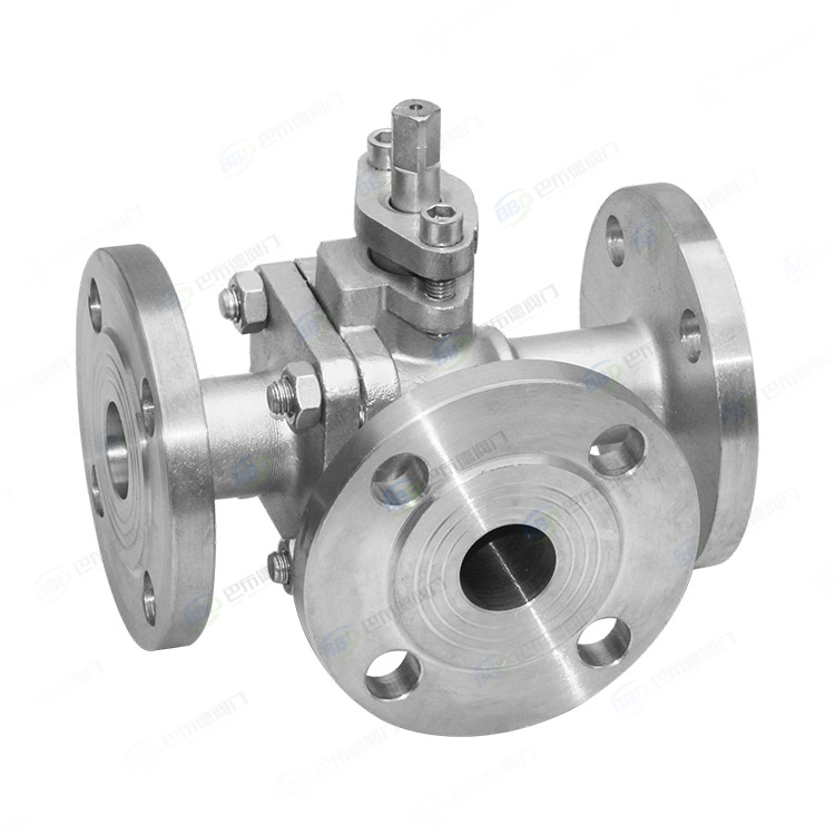 Manual three-way ball valve