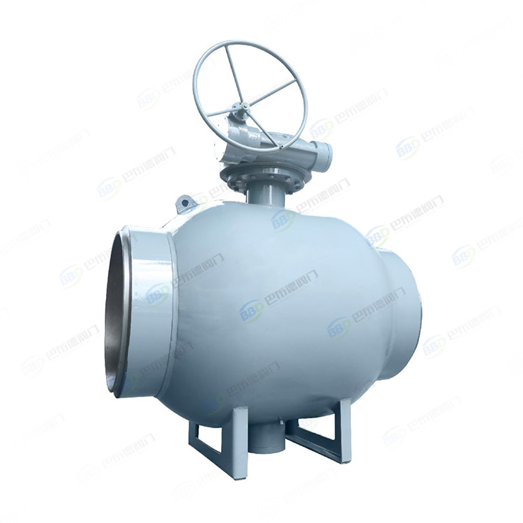 Worm gear transmission fixed fully welded ball valve
