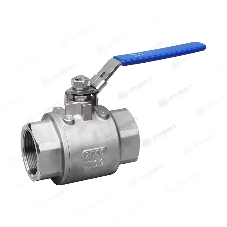 Two piece manual threaded ball valve