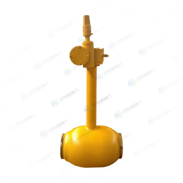 Elevated turbine drive fully welded ball valve