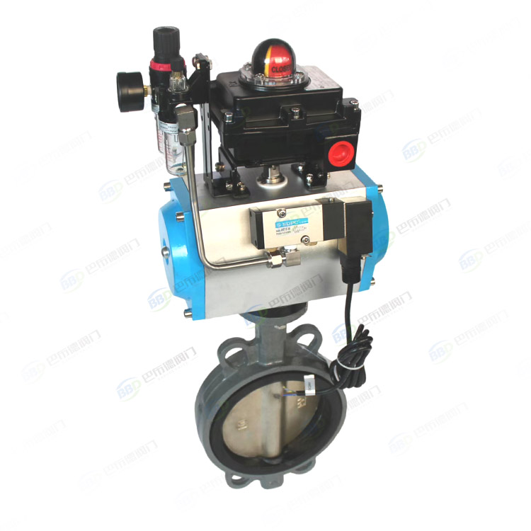 Pneumatic soft seal butterfly valve