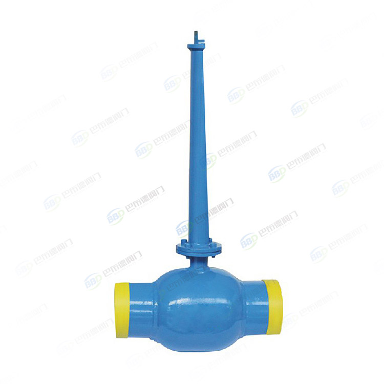 Directly buried raised fully welded ball valve