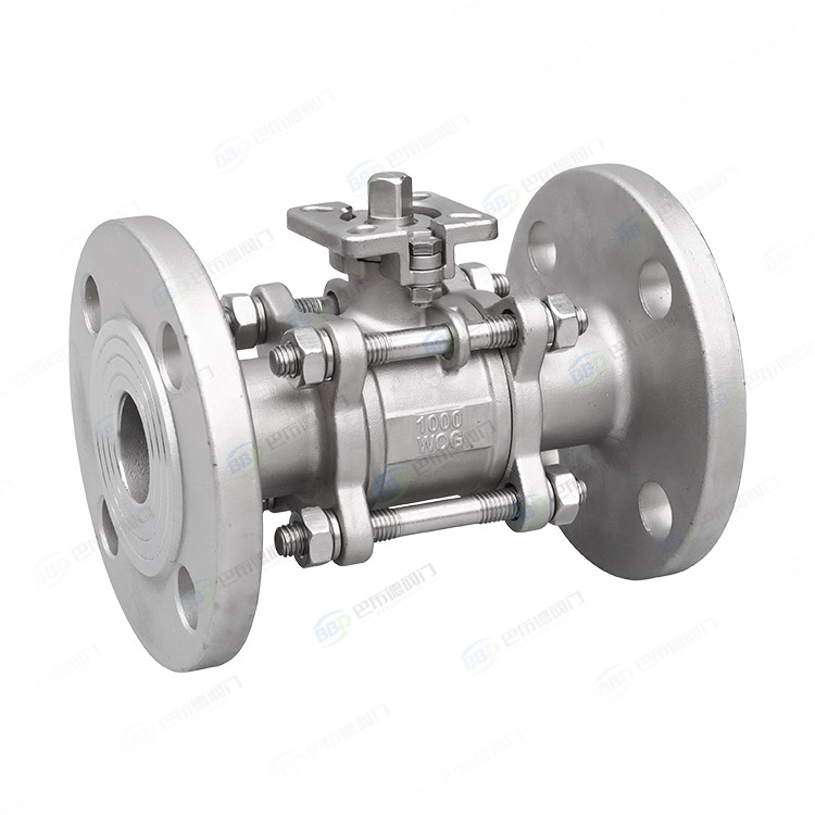 Three piece flange ball valve