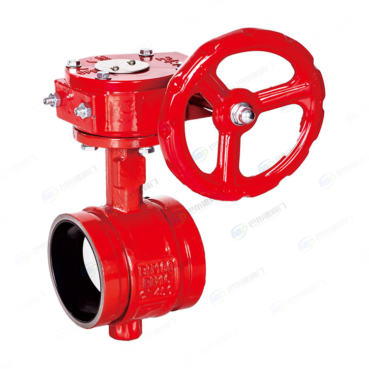 Groove worm gear signal butterfly valve