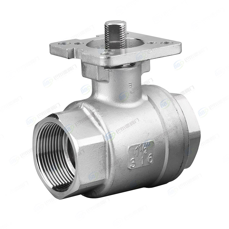 Two piece high platform internal thread ball valve