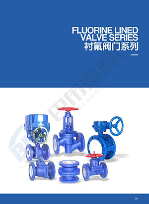 Fluorine lined valve series